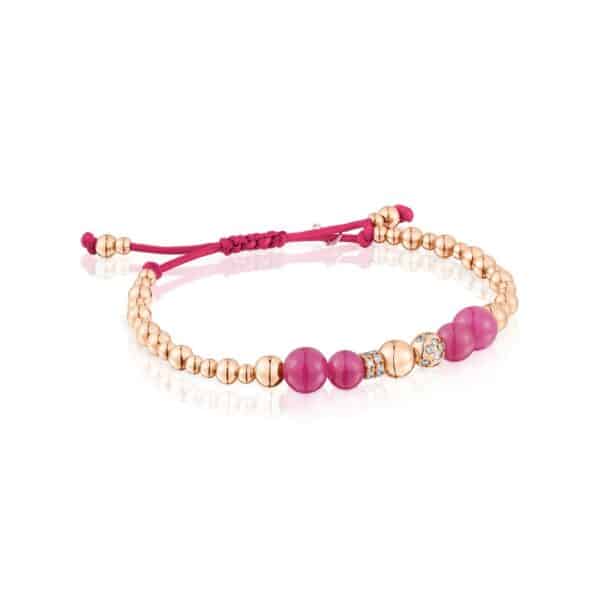 PULSERA CERVERA SWEET MY DREAMS DE ORO ROSA, DIAMANTES Y ZAFIRO ROSA