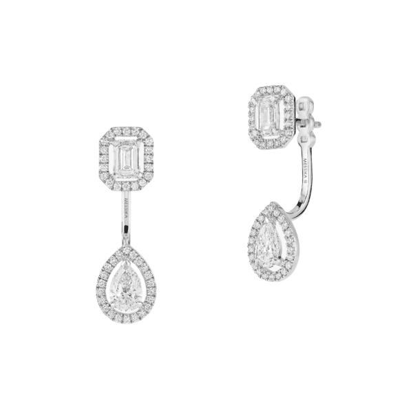 BOUCLES D'OREILLES MESSIKA MY TWIN TOI & MOI EN OR BLANC ET DIAMANTS