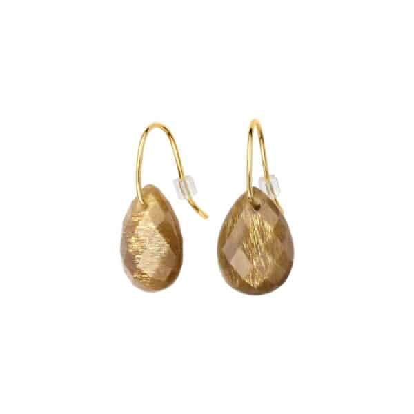 MORGANNE BOUCLES D'OREILLES BELLO ALMA DORMEUSE, PIERRE UNIQUE ET OR JAUNE