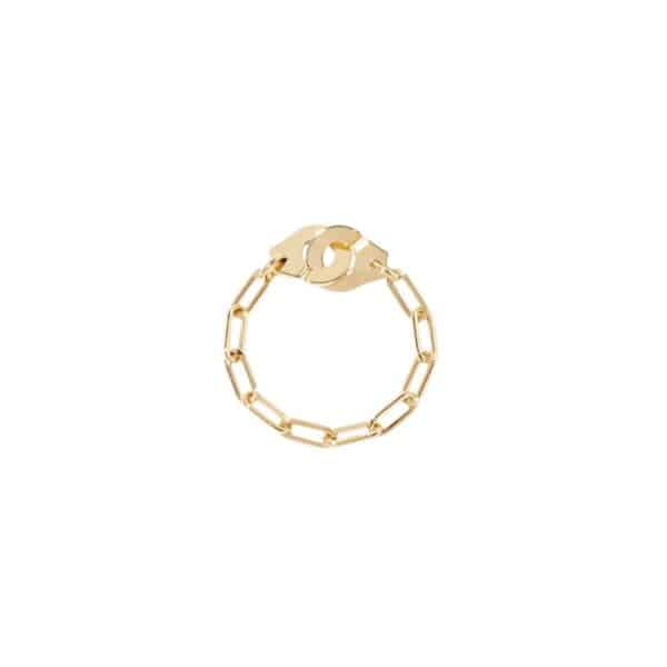 DINH VAN MENOTTES CHAIN RING WITH 8.5 CHAIN IN YELLOW GOLD