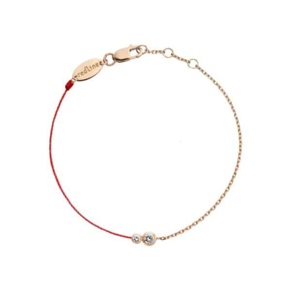 REDLINE INFINITE BRACELET ROSE GOLD CHAIN, RED CORD AND DIAMOND