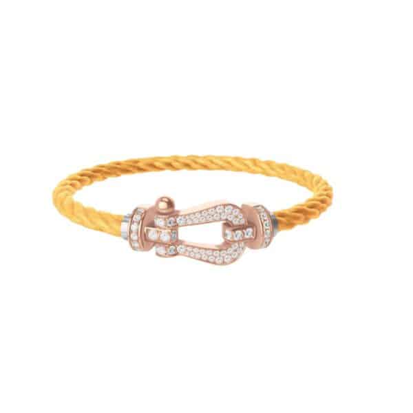 PULSERA FRED MANILLA FORCE 10 GM DE ORO ROSA Y FULL DIAMANTES