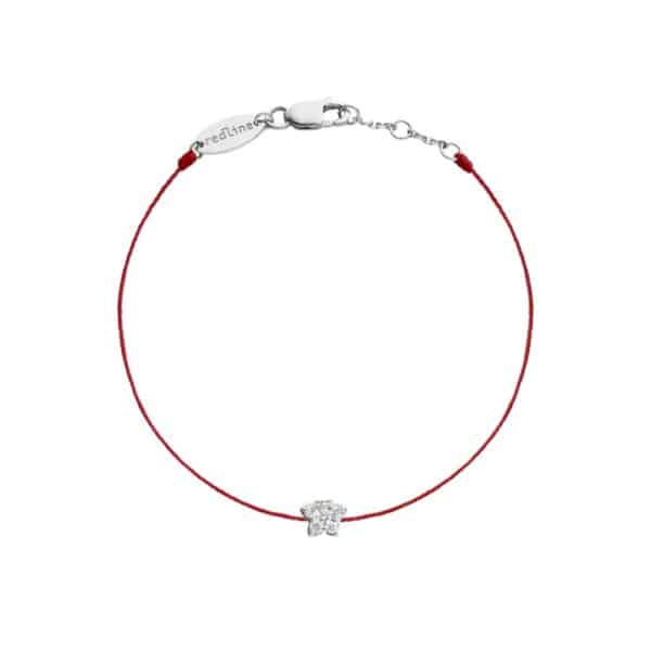 BRAÇALET REDLINE CHACHA FIL ESTRELLA, CORDÓ ROSELLA, OR BLANC I DIAMANT