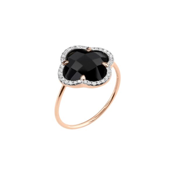 BAGUE MORGANNE BELLO VICTORIA DIAMANTS EN OR JAUNE, DIAMANTS ET ONYX