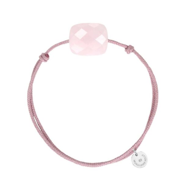 PULSERA MORGANNE BELLO FRIANDISE, COJÍN DE CUARZO ROSA POLVO Y PLATA