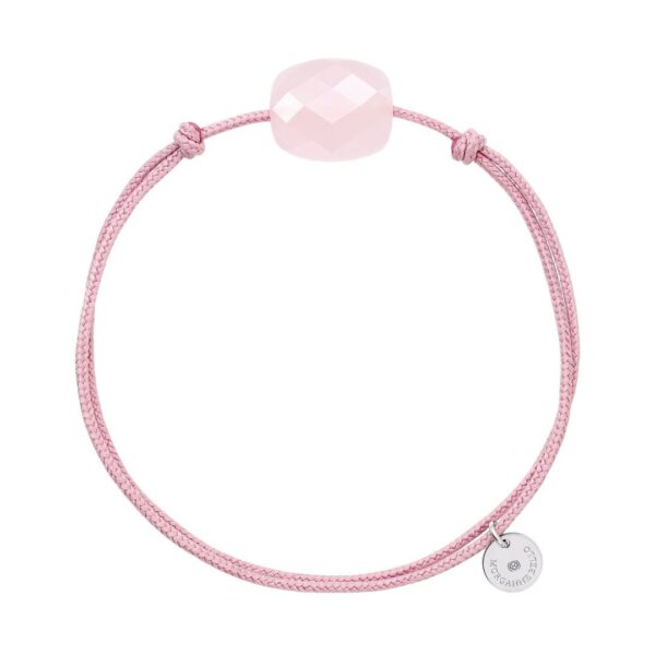 BRACELET MORGANNE BELLO FRIANDISE, COUSSIN QUARTZ ROSE ET ARGENT