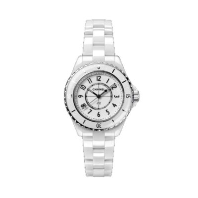 Rellotge Chanel J12 33 MM de diàmetre, caixa i braçalet de ceràmica blanca i moviment quars.
