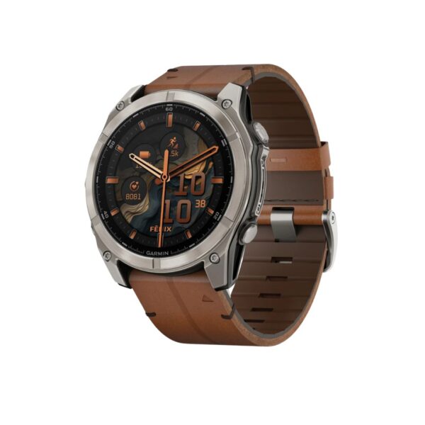 Rellotge Garmin Fenix 8 51 mm amb corretja de cuir marró