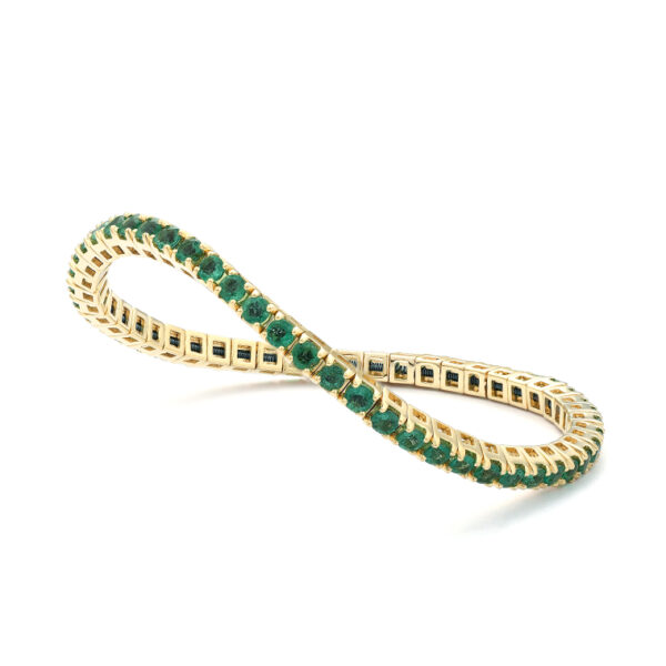 BRAZALETE MAISON ROCA EN ORO AMARILLO Y ESMERALDAS