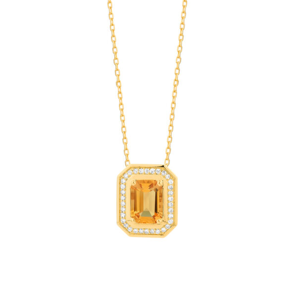 COLLARES MAISON ROCA EN ORO AMARILLO, DIAMANTES NATURALES Y CITRINO