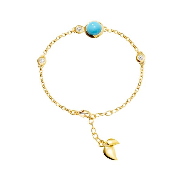 BRAÇALET TAMARA COMOLLI BOUTON MINI CADENA D'OR GROC, DIAMANT I TURQUESA