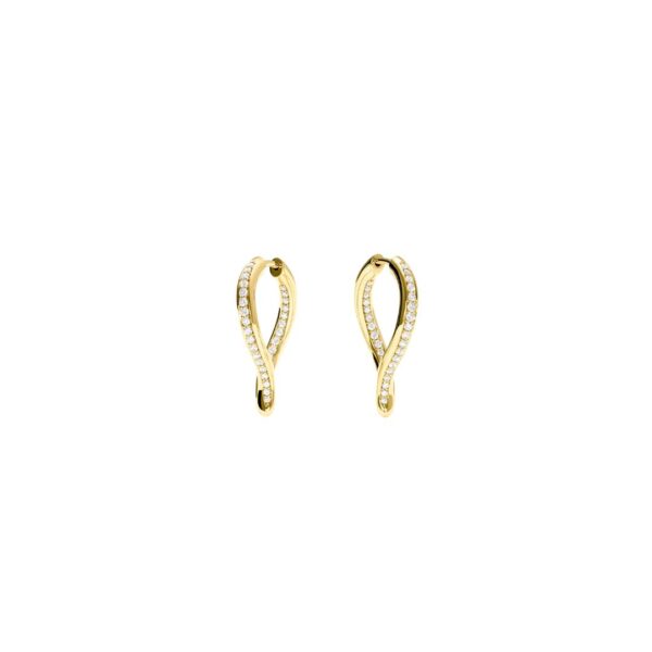 ARRACADES TAMARA COMOLLI SIGNATURE HOOP TWISTED D'OR GROC I PAVÉE DIAMANTS