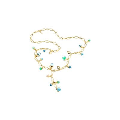 COLLAR TAMARA COMOLLI MIKADO LAGOON D'OR GROC, PAVÉE DIAMANTS, CRISOPAS, TOPAZIS I TURQUESES