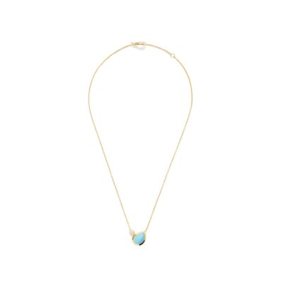 COLLAR TAMARA COMOLLI SIGNATURE 2 GOTES 42 CM D'OR GROC, PAVÉE DIAMANTS I TURQUESA