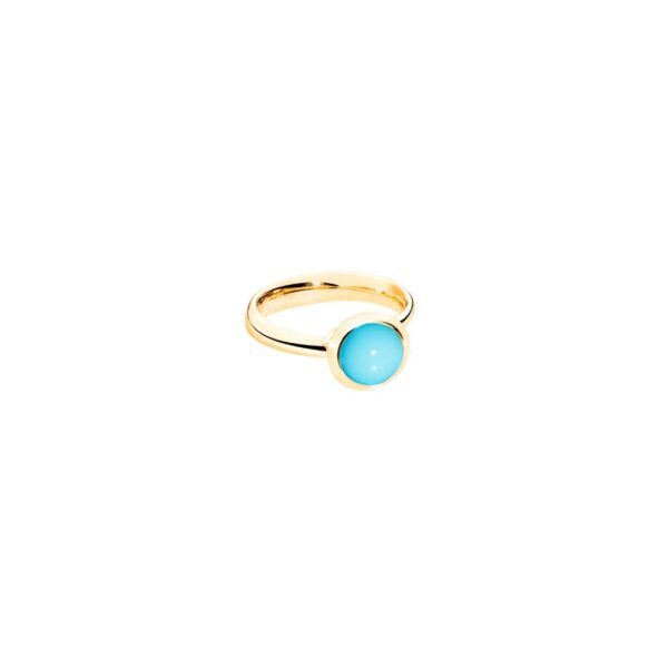 ANELL TAMARA COMOLLI BOUTON PM D'OR GROC I TURQUESA