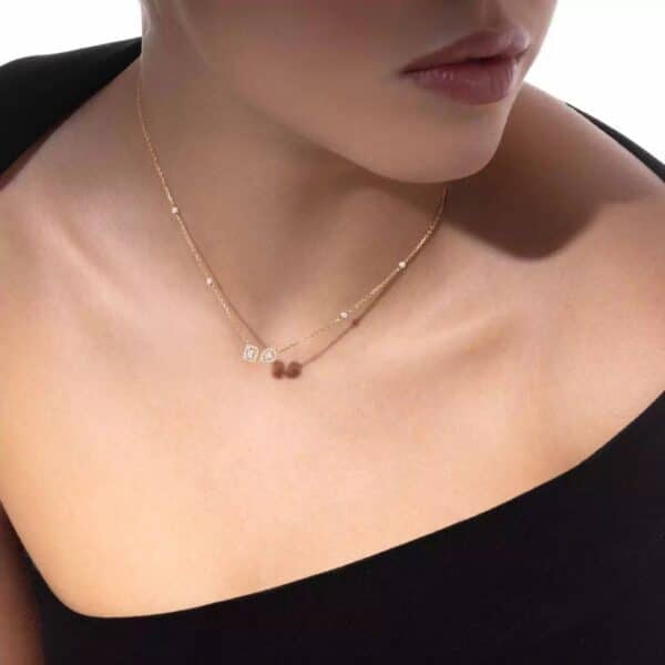 COLLAR MESSIKA MY TWIN TOI & MOI DE ORO ROSA I DIAMANTES - Imagen 2