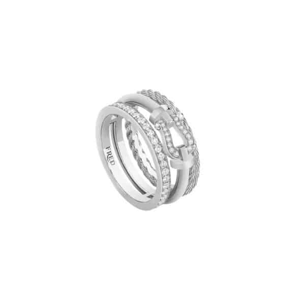 ANELL FRED FORCE 10 RISE PM D'OR BLANC I SEMI-PAVÉE DE DIAMANTS