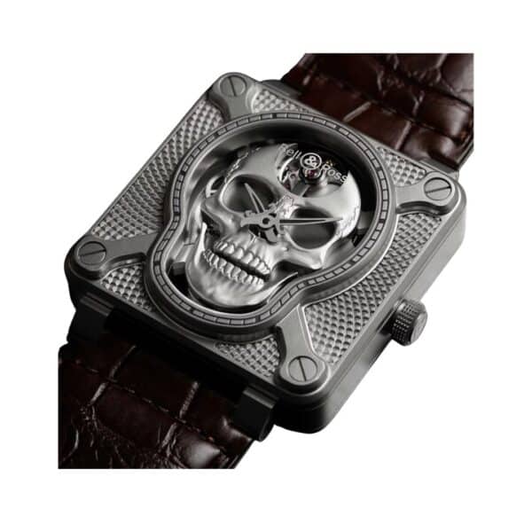 RELLOTGE BELL & ROSS BR01 LAUGHING SKULL DE 46 MM D'ACER I COCO - Imatge 2