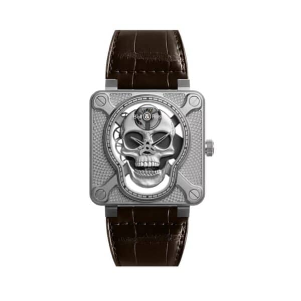 RELLOTGE BELL & ROSS BR01 LAUGHING SKULL DE 46 MM D'ACER I COCO