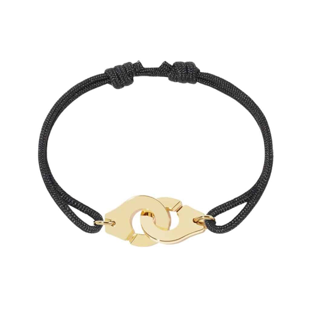 Braçalet dinh van Menottes GM or groc i cordó