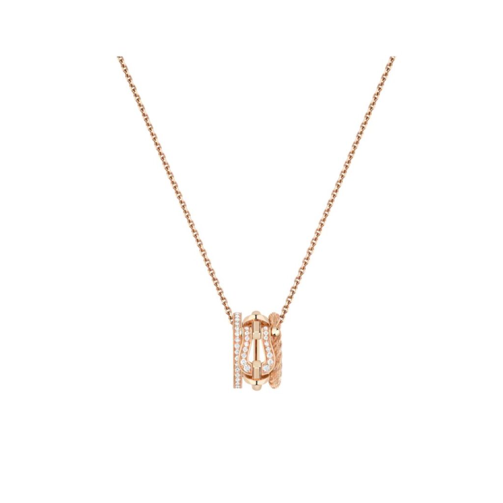 Collar FRED Force 10 Rise or rosa i diamants