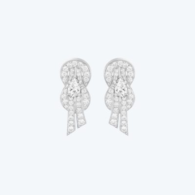 Arracades Chance Infinie MM Fred or blanc i diamants